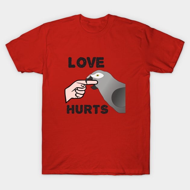 Love Hurts - Timneh African Grey Parrot T-Shirt by Einstein Parrot